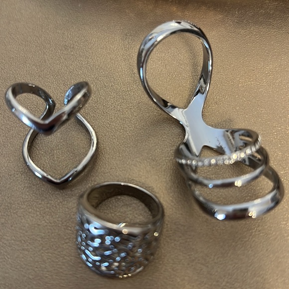 (3) EXPRESS Silver Rings Bundle of 3 - Picture 2 of 3